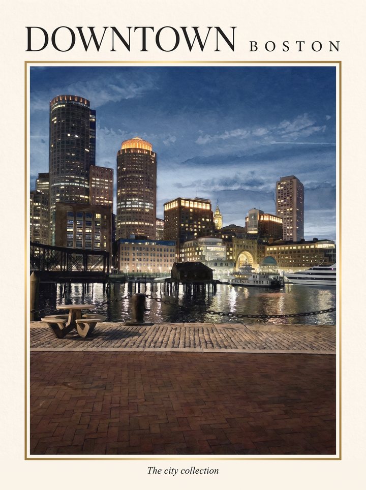 Downtown Boston skyline print