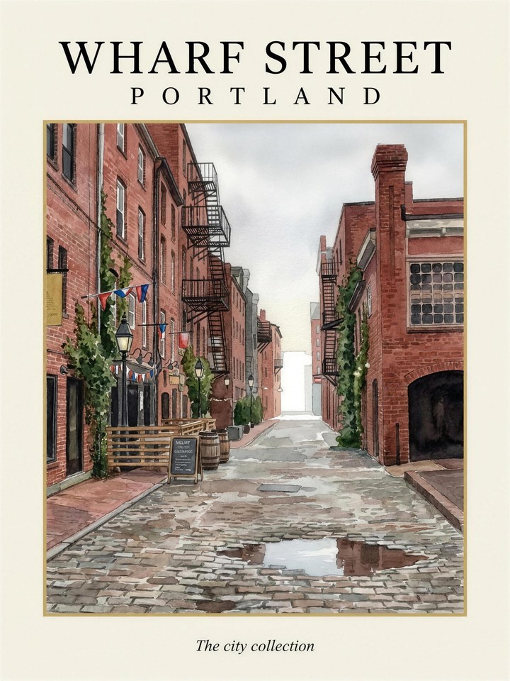 Wharf Street, Old Port Portland Maine print