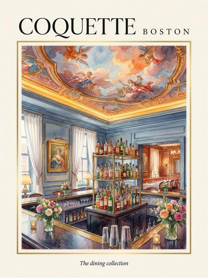 Coquette, Boston restaurant print