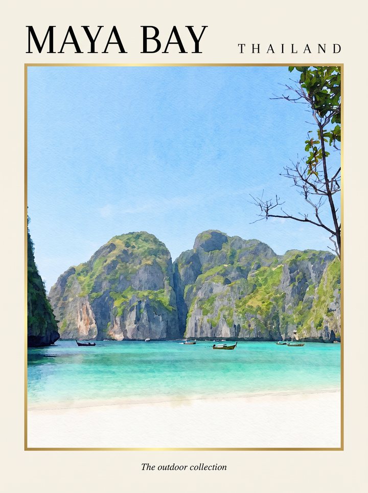 Maya Bay, Thailand landscape print
